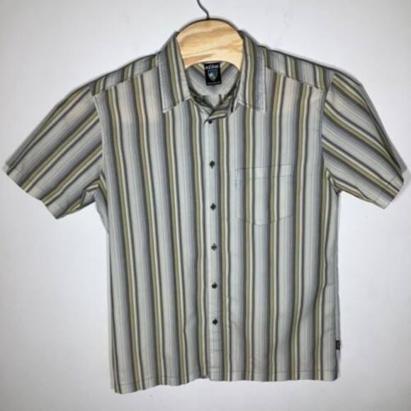 Kuhl Mens Short Sleeve Button Up Shirt Striped Size Large - Picture 2 of 5